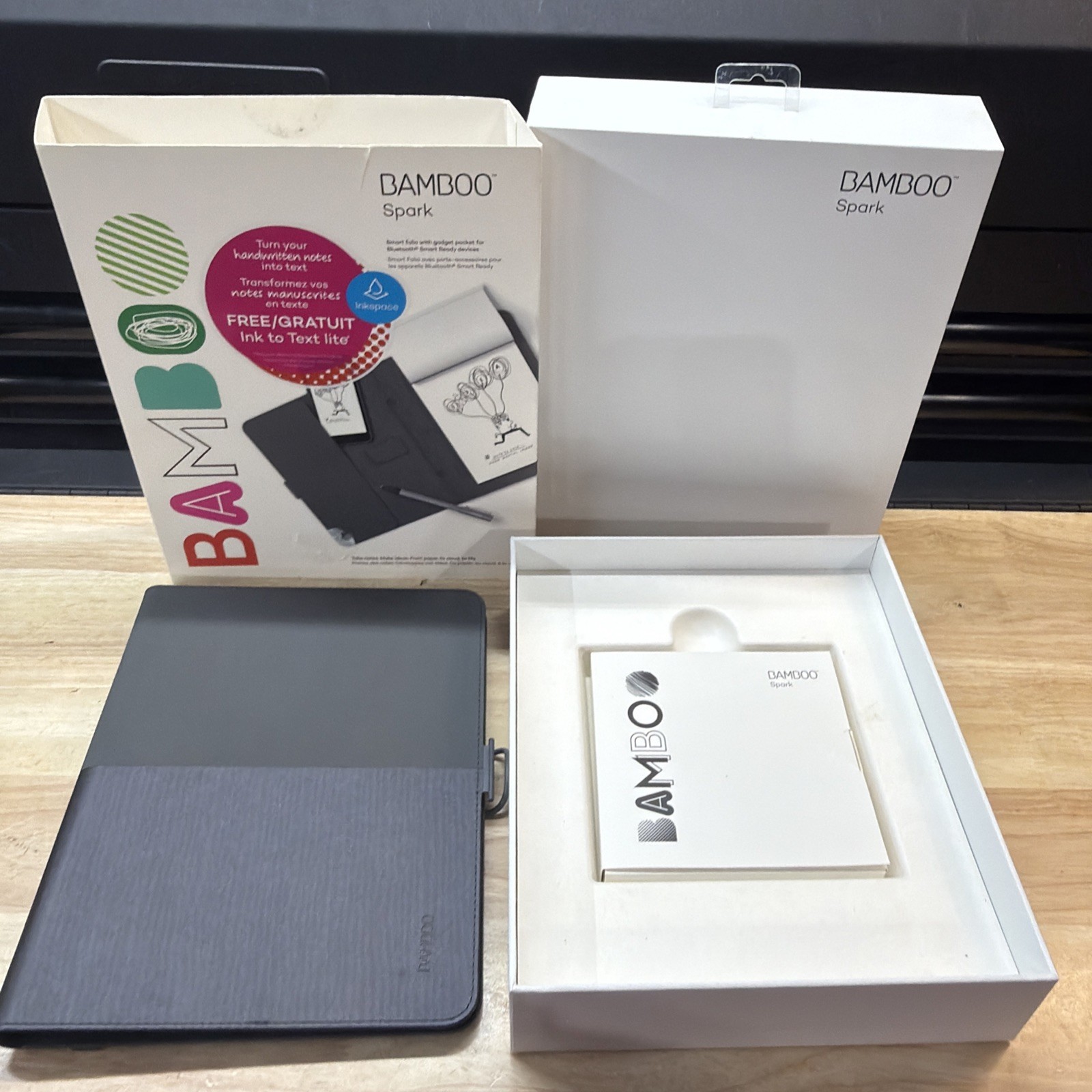 Wacom Bamboo Spark Smart Folio Digital Ballpoint Pen with Gadget Pocket