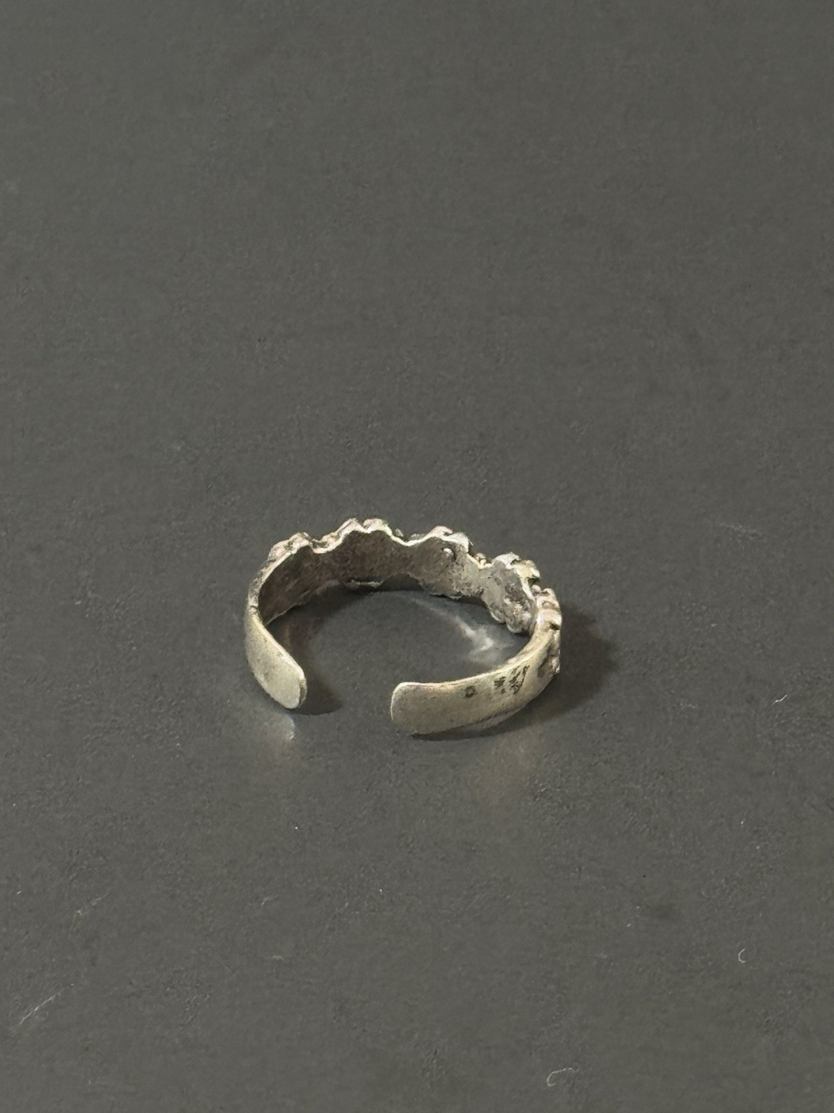 Vintage 925 Sterling Silver Flower Toe Ring
