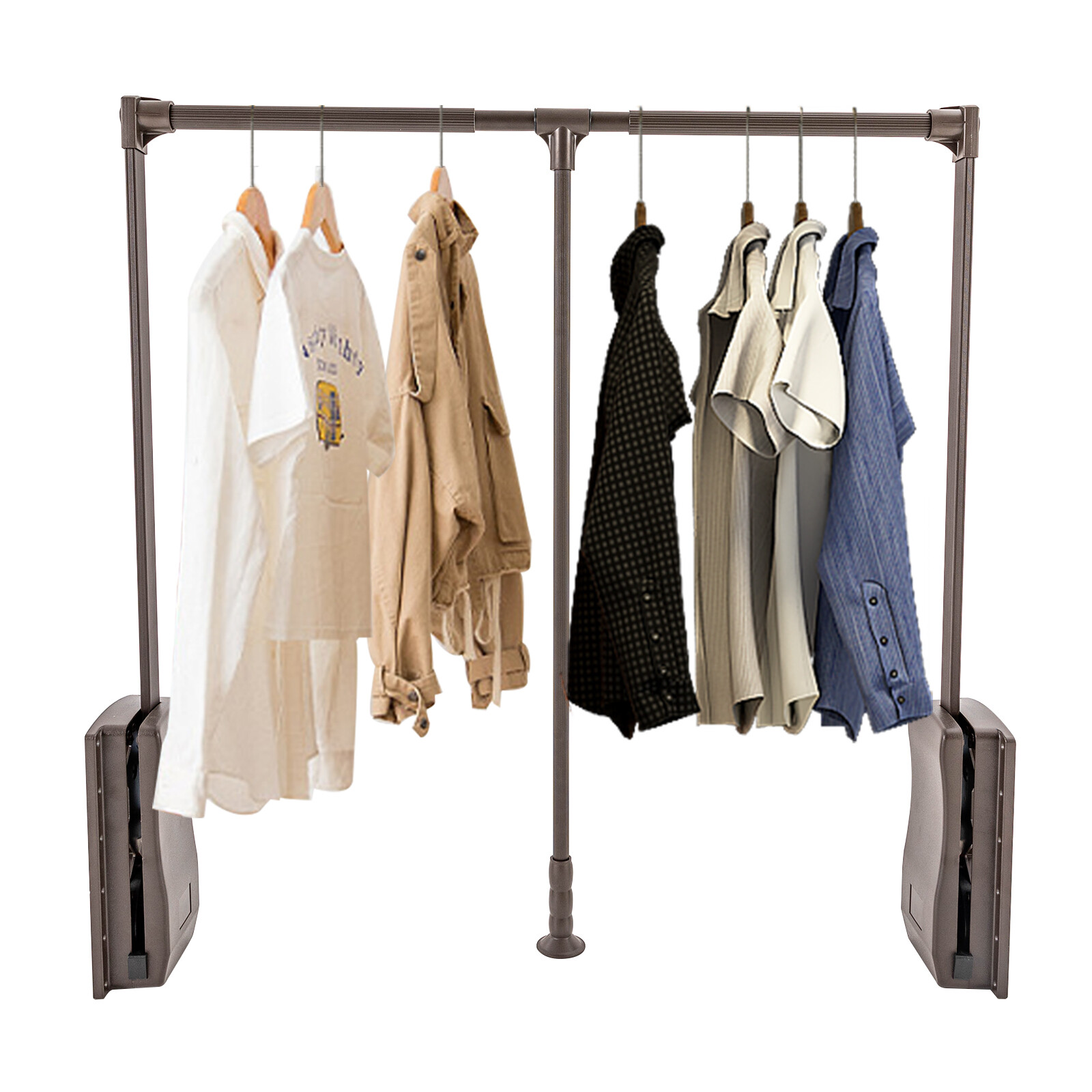 Pull Down Closet Rod Adjustable 22 lbs Load Capacity With Ergonomic Handle