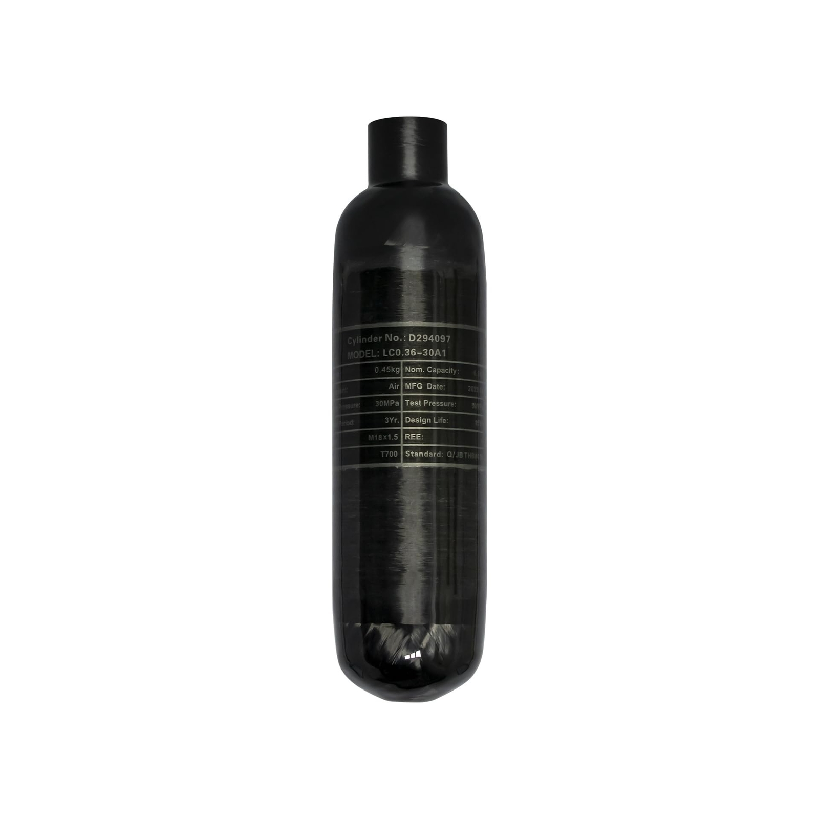 TUXING Carbon Fiber HPA Paintball Tank Air System,0.36L/360CC/21Cu in,4500psi...