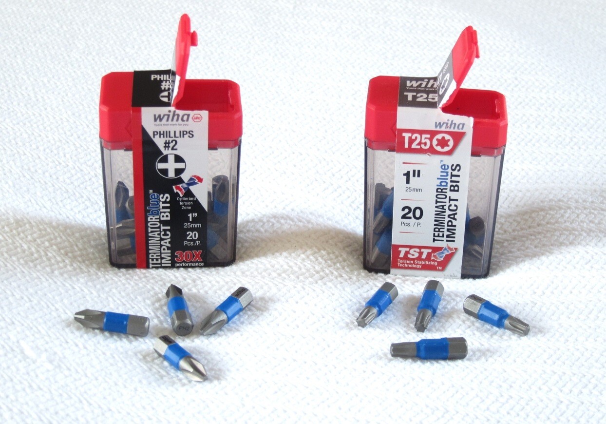 Wiha Terminator Blue 1" Impact Driver Bits 20 Pack - Phillips #2, T25