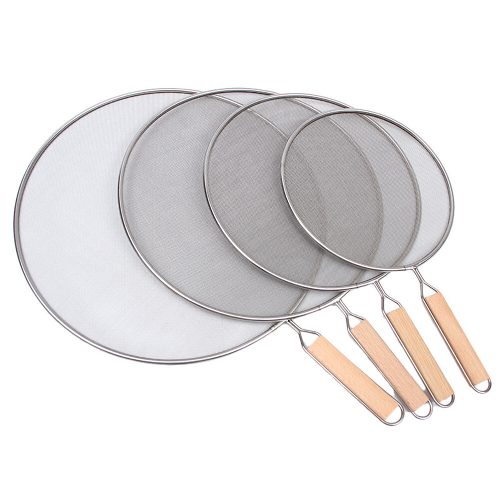 Fine Mesh Stainless Steel Splatter Guard Anti Oil Splash Frying Pan Cover Screen