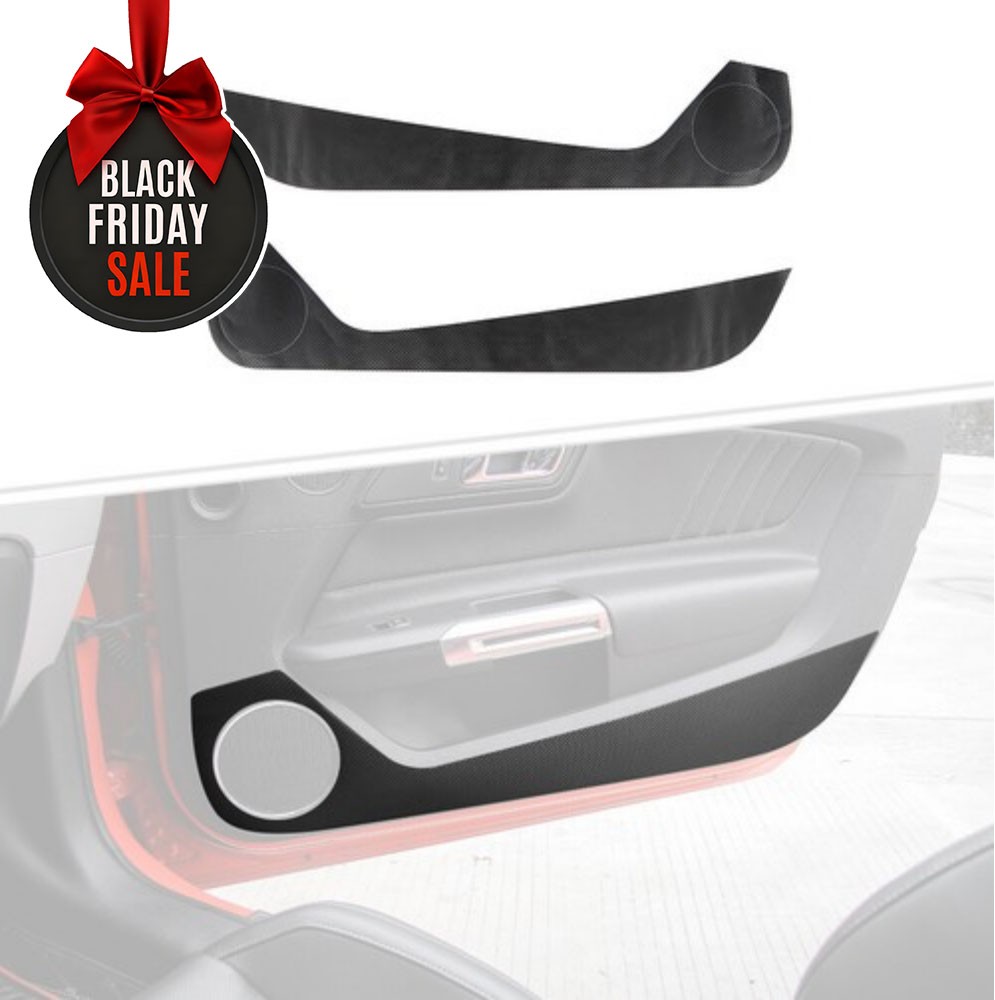 Carbon Fiber Door Panel Protector Sticker Cover Trim For Ford Mustang 2015+