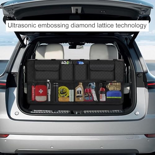 Car Trunk Organizer and Storage, Large Capacity Backseat Hanging Storage Black