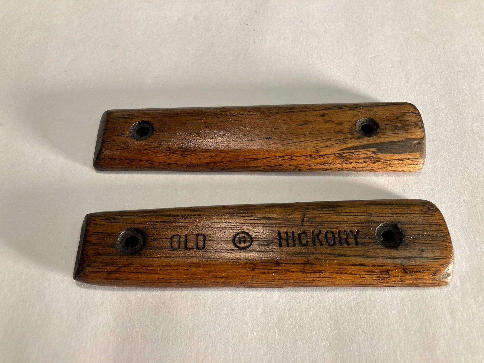 Pair Of Vintage Original Old Hickory Knife Scales Stained Walnut
