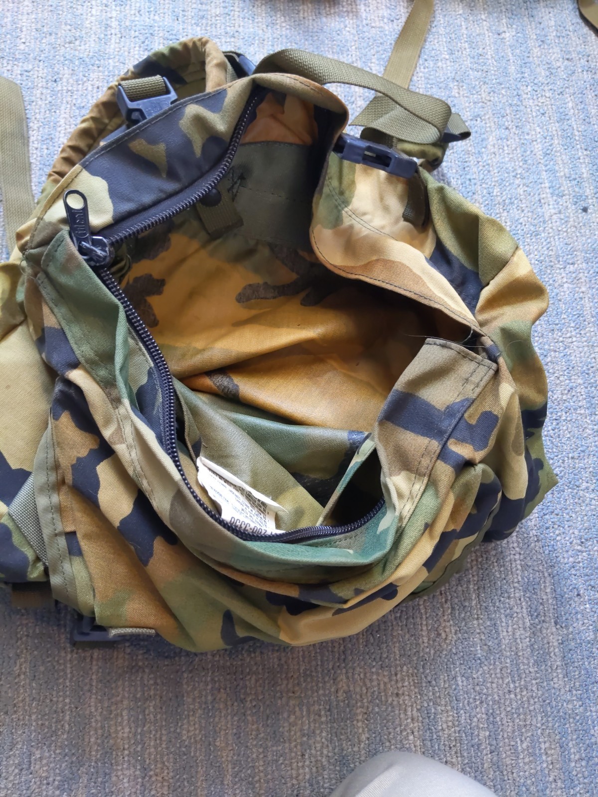 Medium Army Military Camo Field Pack With Internal Frame Plus Small Backpack