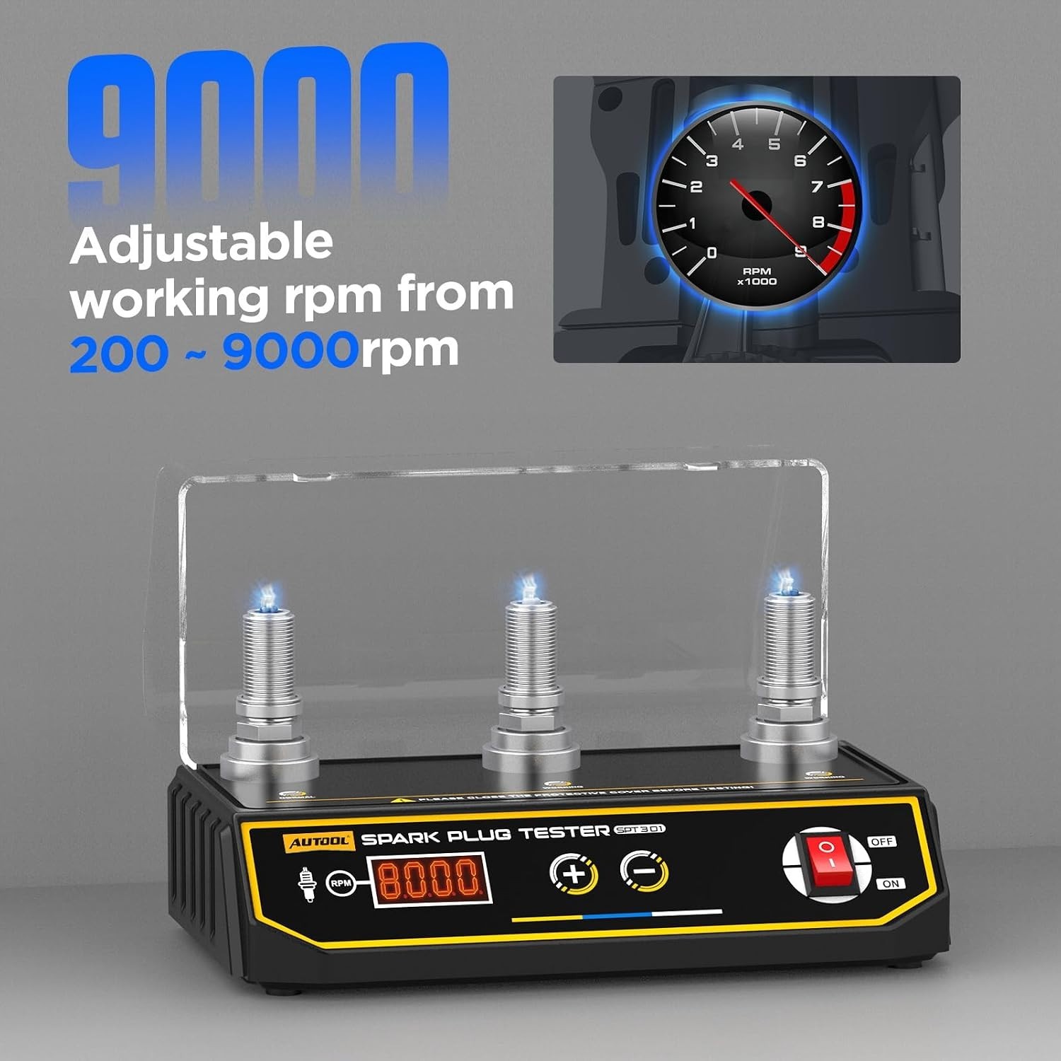 Automotive Spark Plug Tester with Adjustable Frequency for 12V Gasoline Vehicles