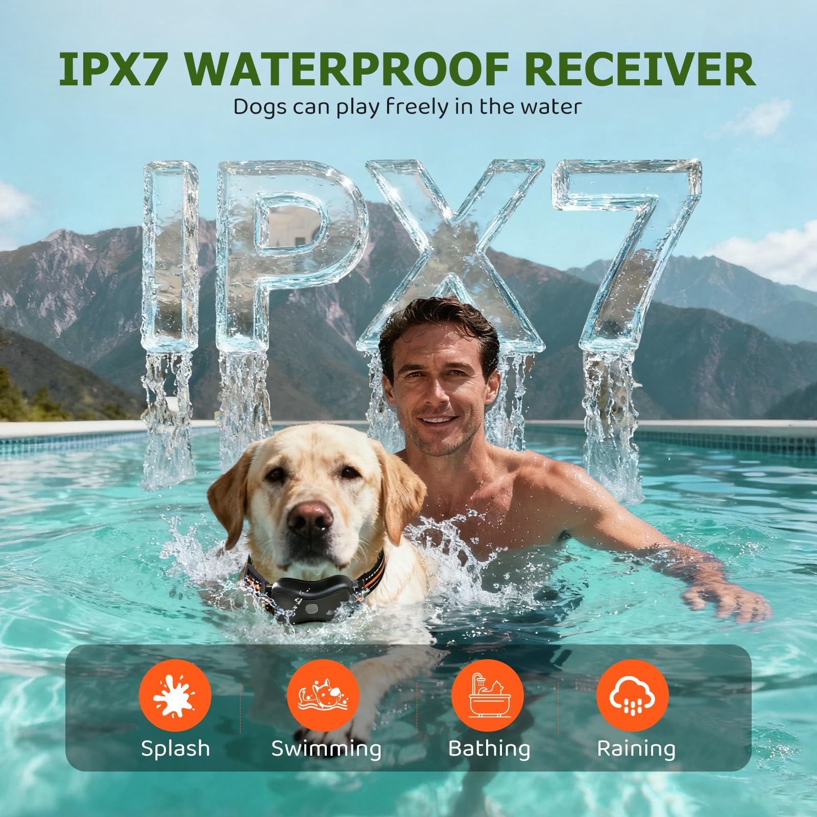 Shock Collar for Dog - 3300FT Dog Shock Collar with Remote, IP67 Waterproof T...