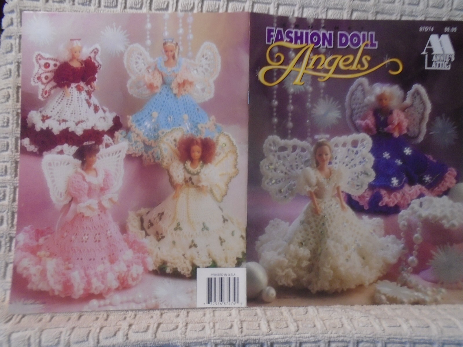 FASHION DOLL ANGELS Crochet Leaflet 87D74 Annie's Attic 6 Designs Beading UNUSED