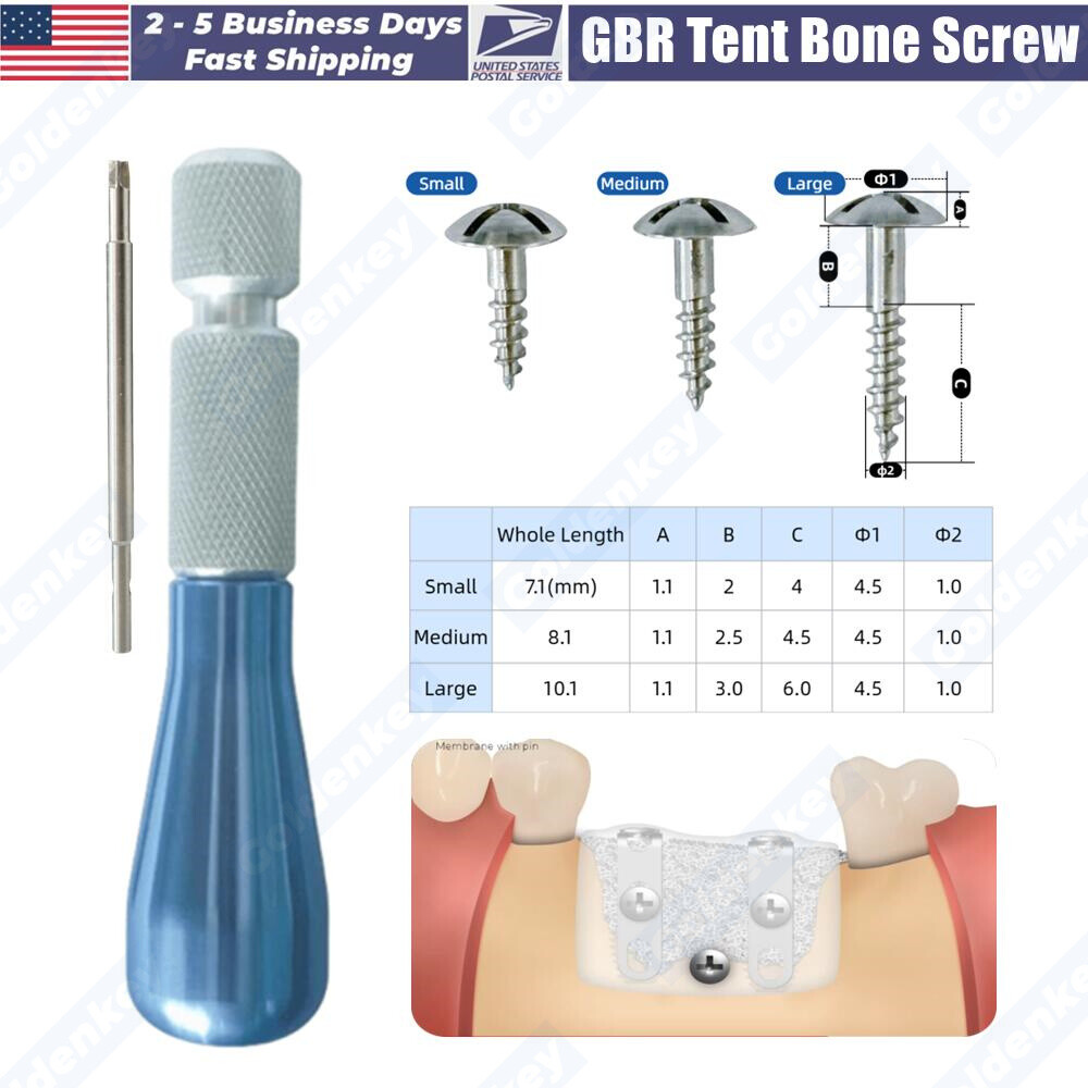 Dental GBR Tent Screw Driver Tenting Fixation Guide Regeneration Membrane