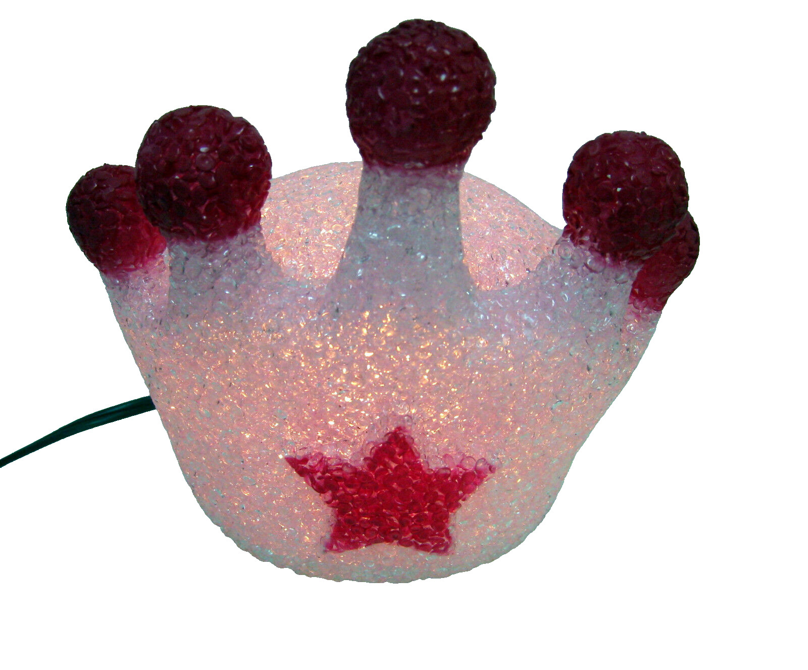 New Pink Crown EVA Desk Table Shelf Glow Lamp Night Light Crowns