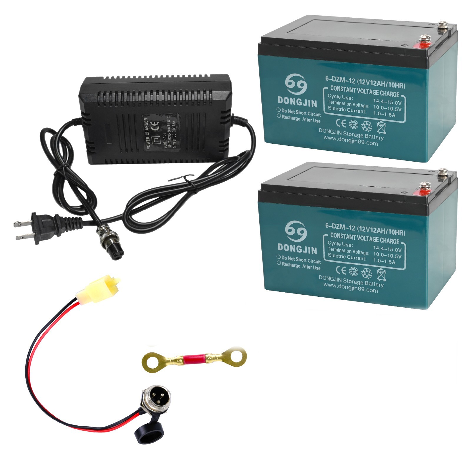 2pc 6-DZM-12 12V 12AH Battery 6-DZF-12 Mobility Scooter Wheelchair E Bike Gokart