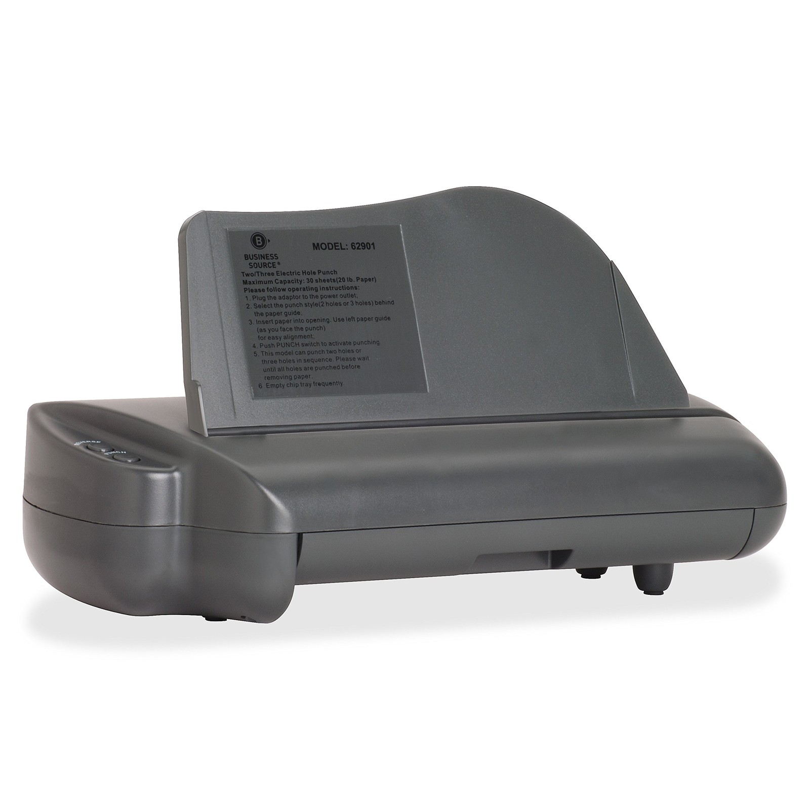 Business Source 62901 Electric 3H Punch 1/4-Inch 30 Sht Cap 17-3/4-Inch x5-1/4-I