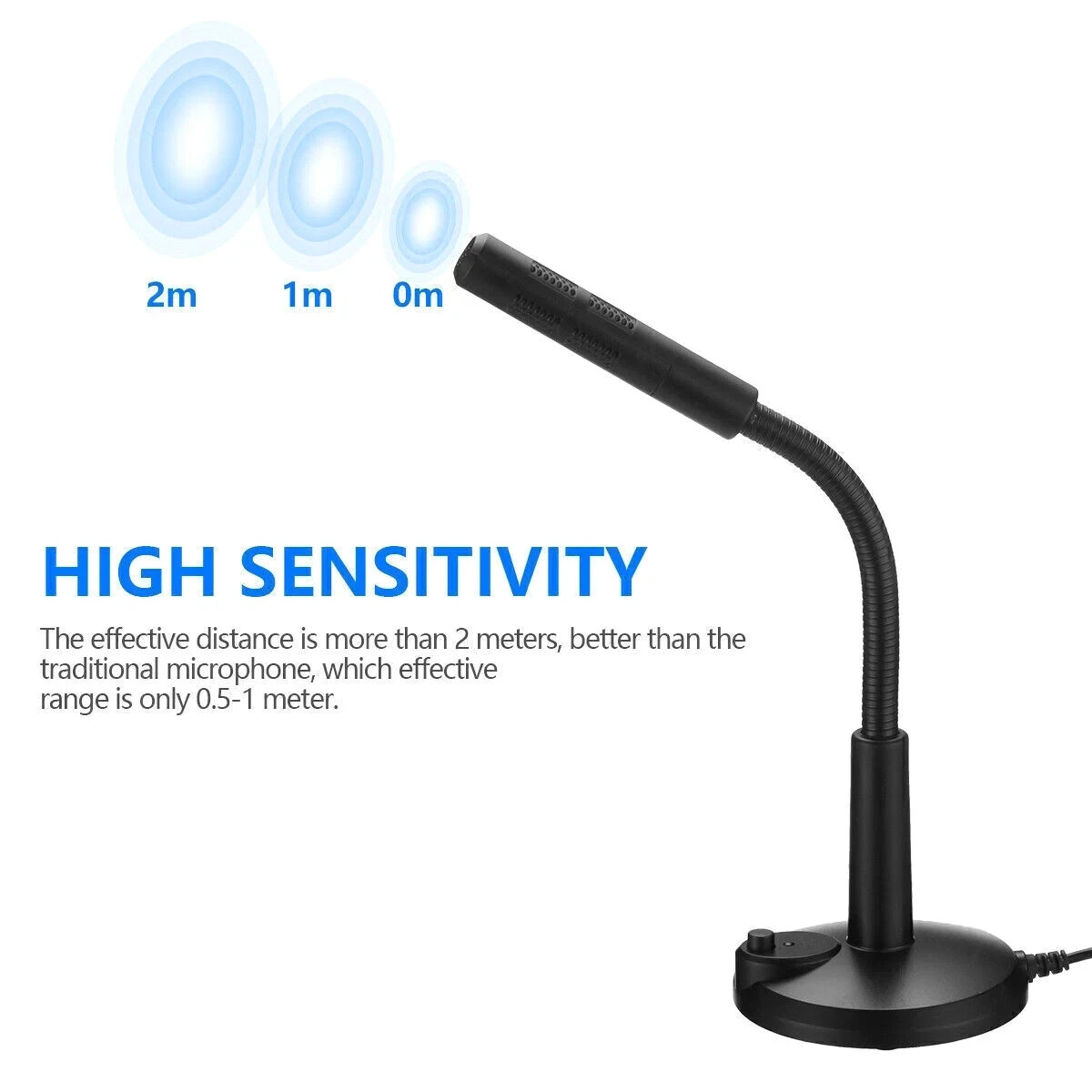 Computer Mini Condenser Microphone USB Stand Recording Mic For PC Desktop Laptop