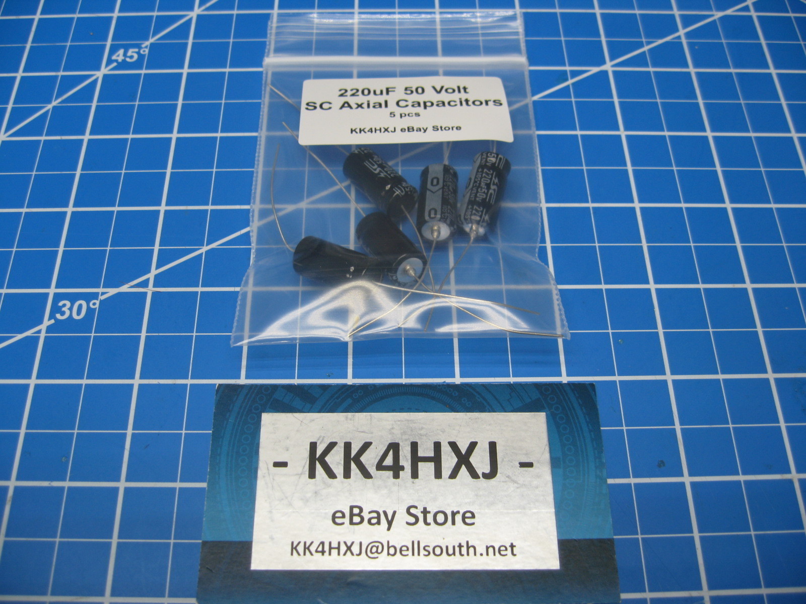 SC - GHA Series - Axial Electrolytic Capacitors - 50v 220uF - 5 Pieces