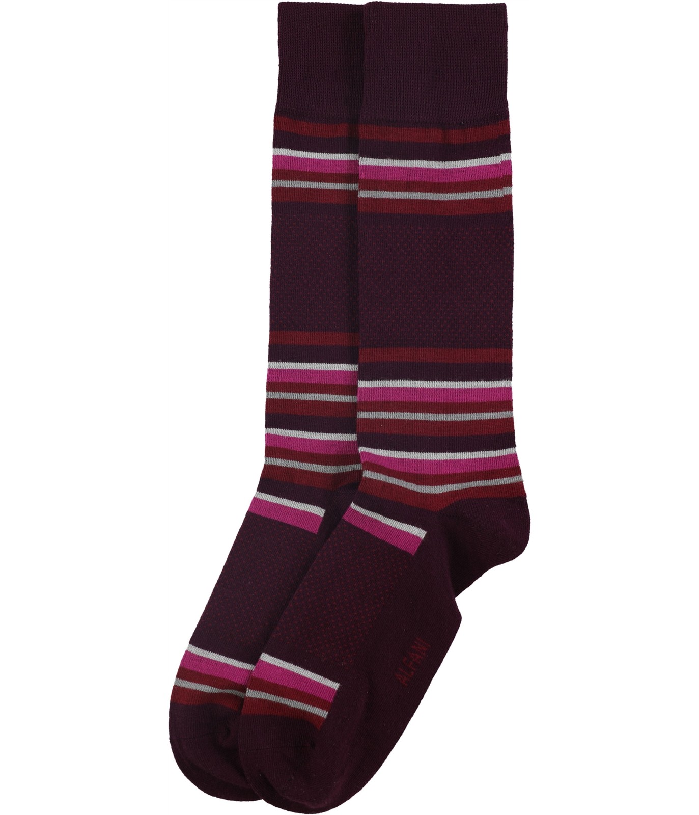 Alfani Mens Blocked Stripe Dress Socks, Red, 10-13