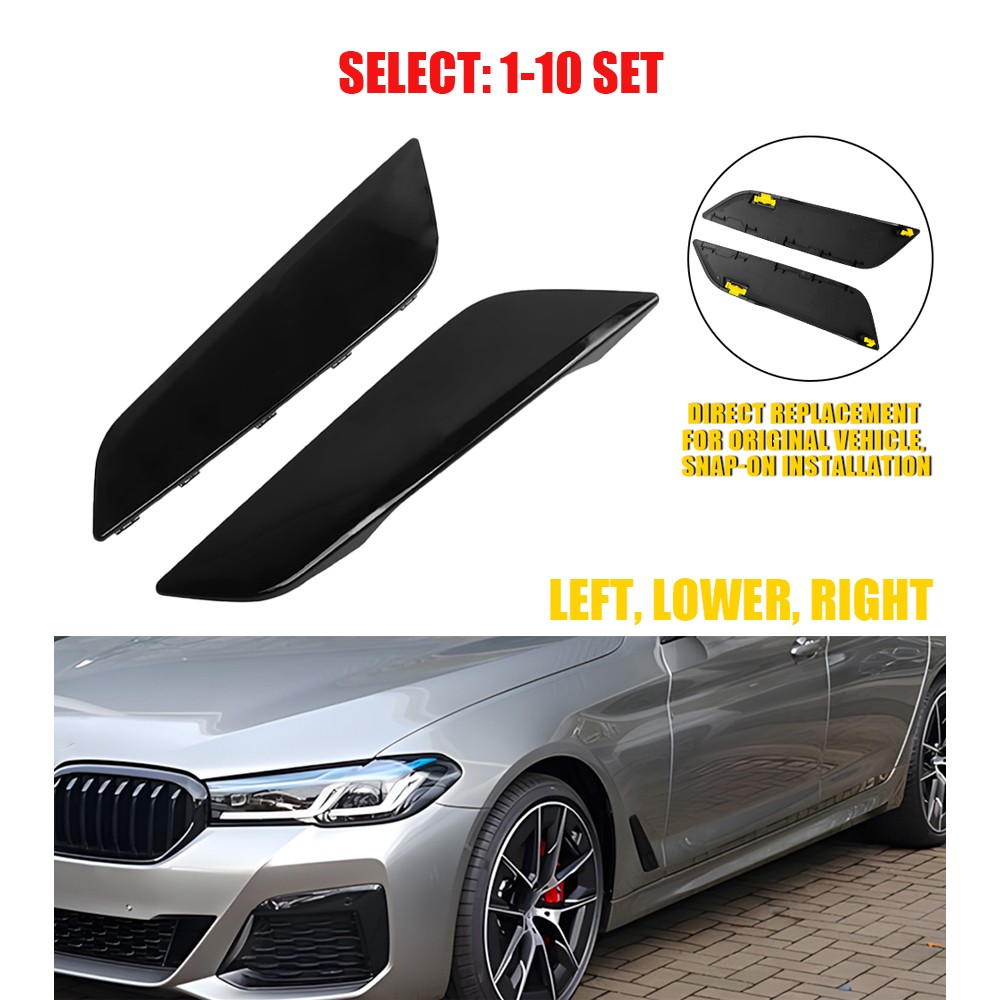 L+R Gloss Black Fender Panel Air Vent Cover for 2017-2022 BMW G30 5 Series 2-20x