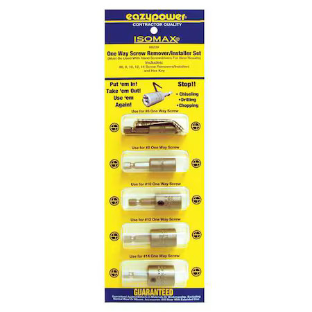 Eazypower 88239 Screwremover, Hex, #10;#12;#14;#6;#8, 5Pk