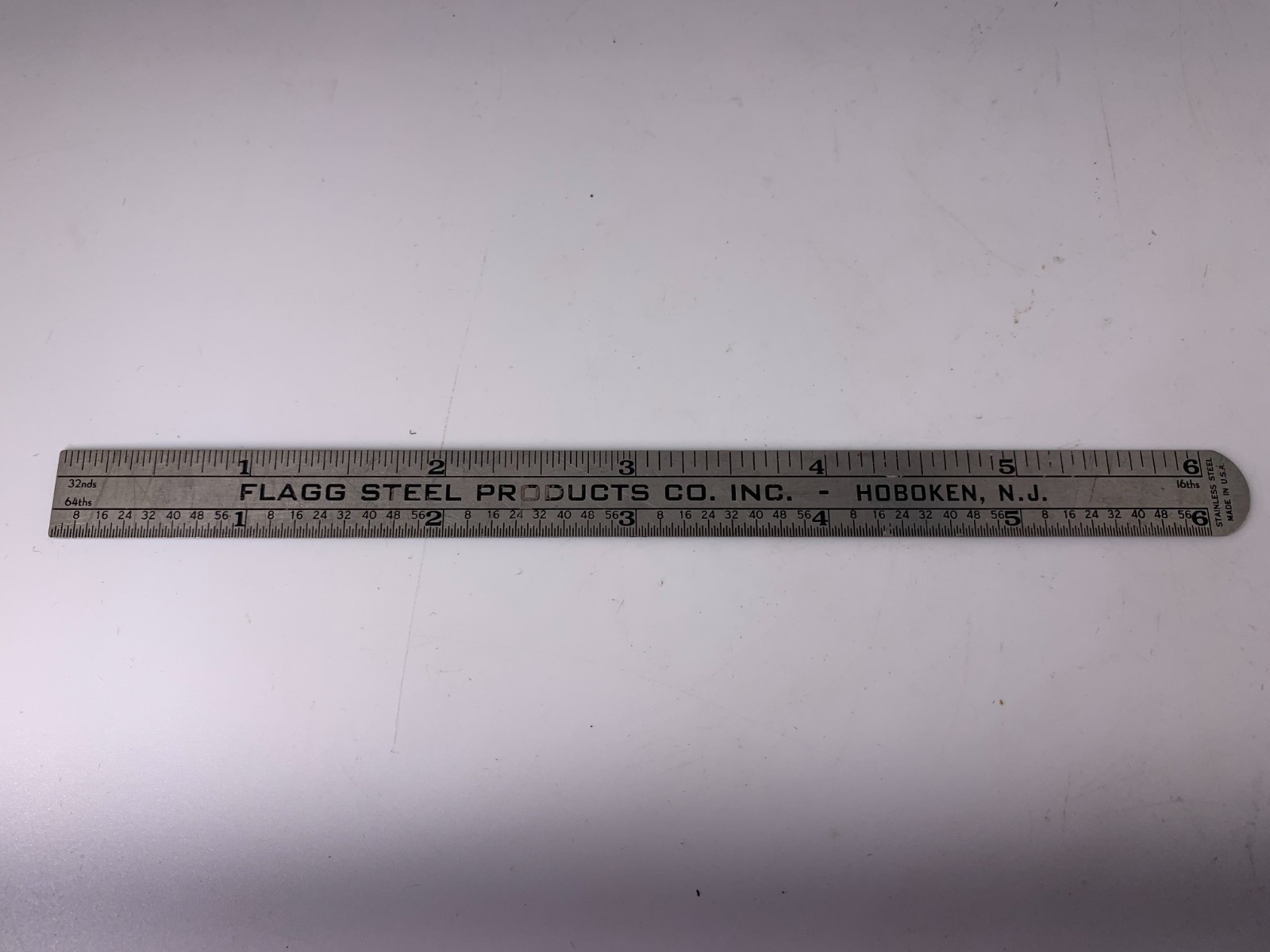 Machinists 6" x 1/2"  Ruler "Flagg Steel Products Co. Inc. - Hoboken, N.J."