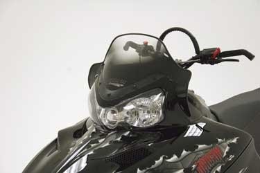 Powermadd 11940 Cobra Windshield - 15in. - Clear/Black/Graphic Clear