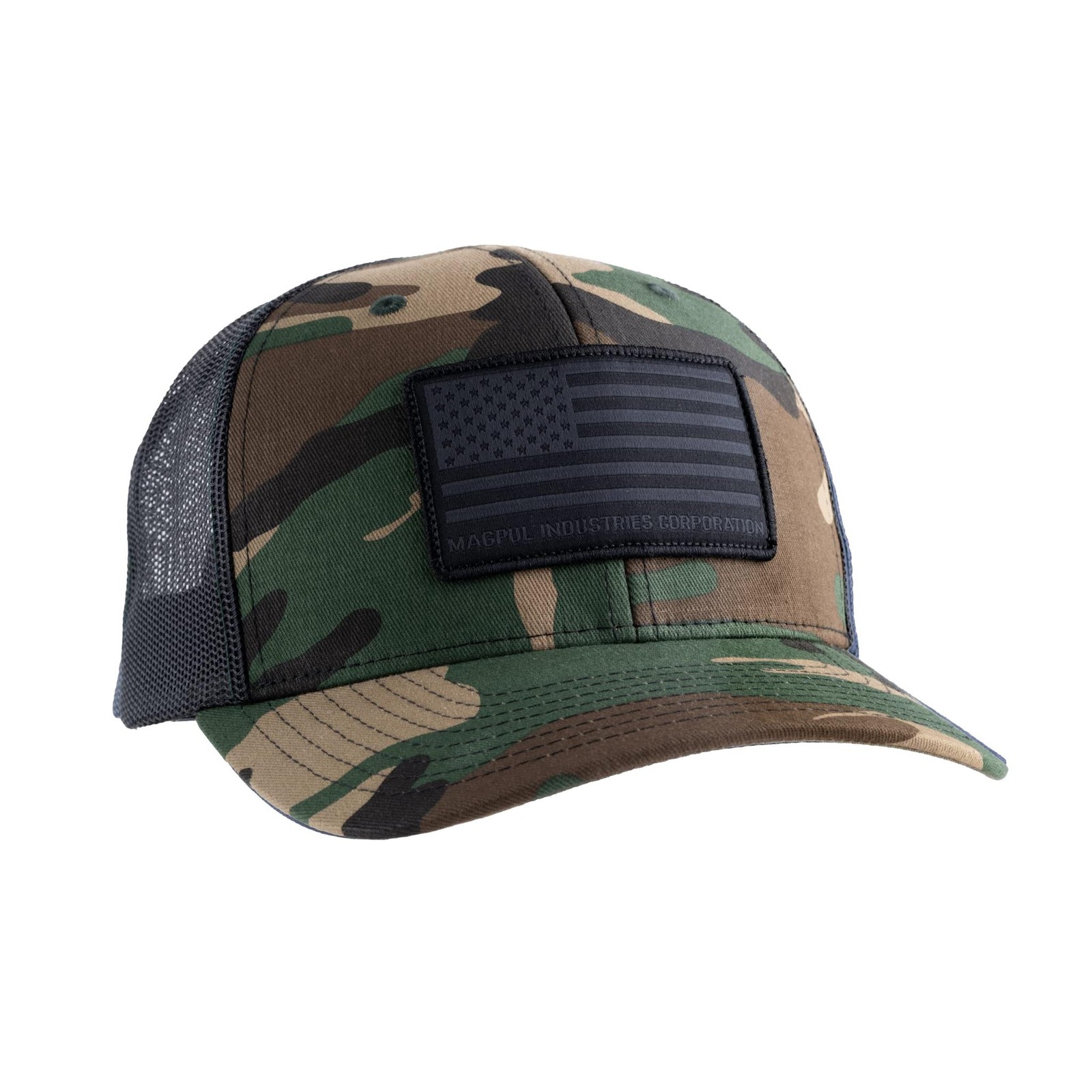 Magpul Standard Trucker Hat Snap Back Baseball Cap, One Size Woodland Camo