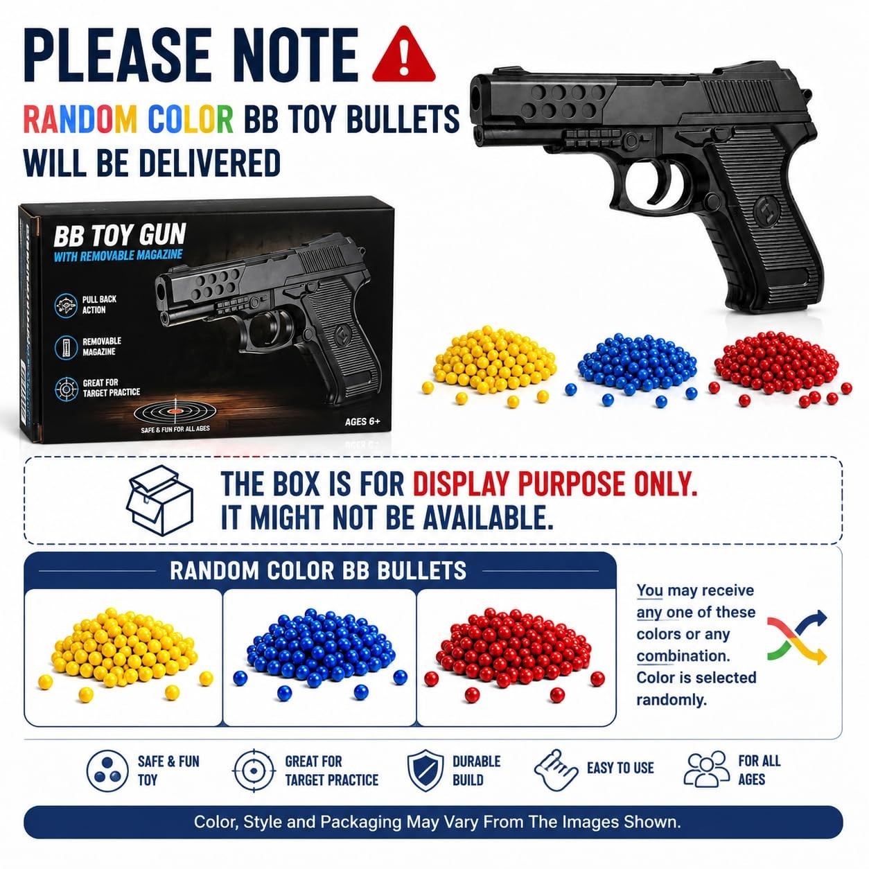 Kids Soft Pellet Toy Pistol Long Range Outdoor Toy Set Pack of 2