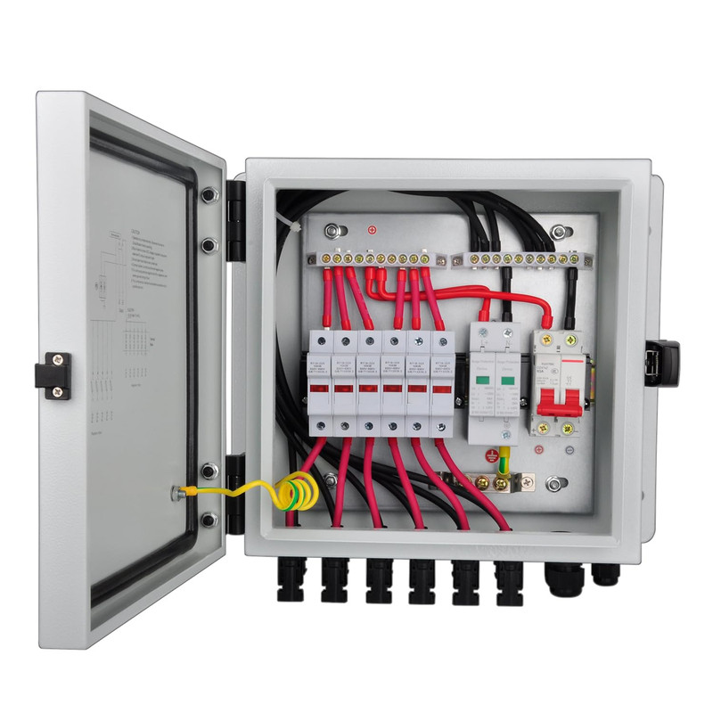 Powgrow Pv Combiner 6 String Solar Combiner 15A Rated Current Fuse Surge
