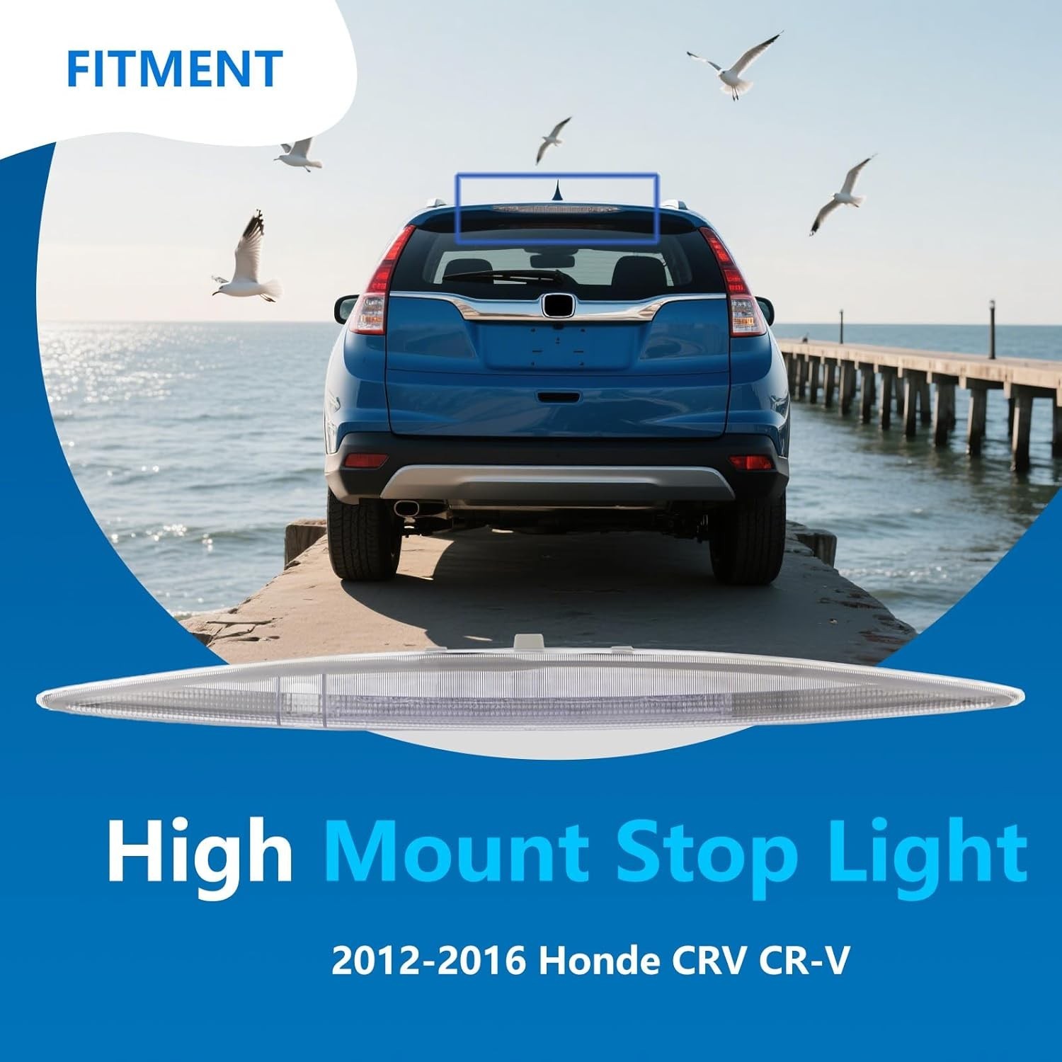 Third Brake Light Compatible with Honda CRV 2012 2013 2014 2015 2016, LED white