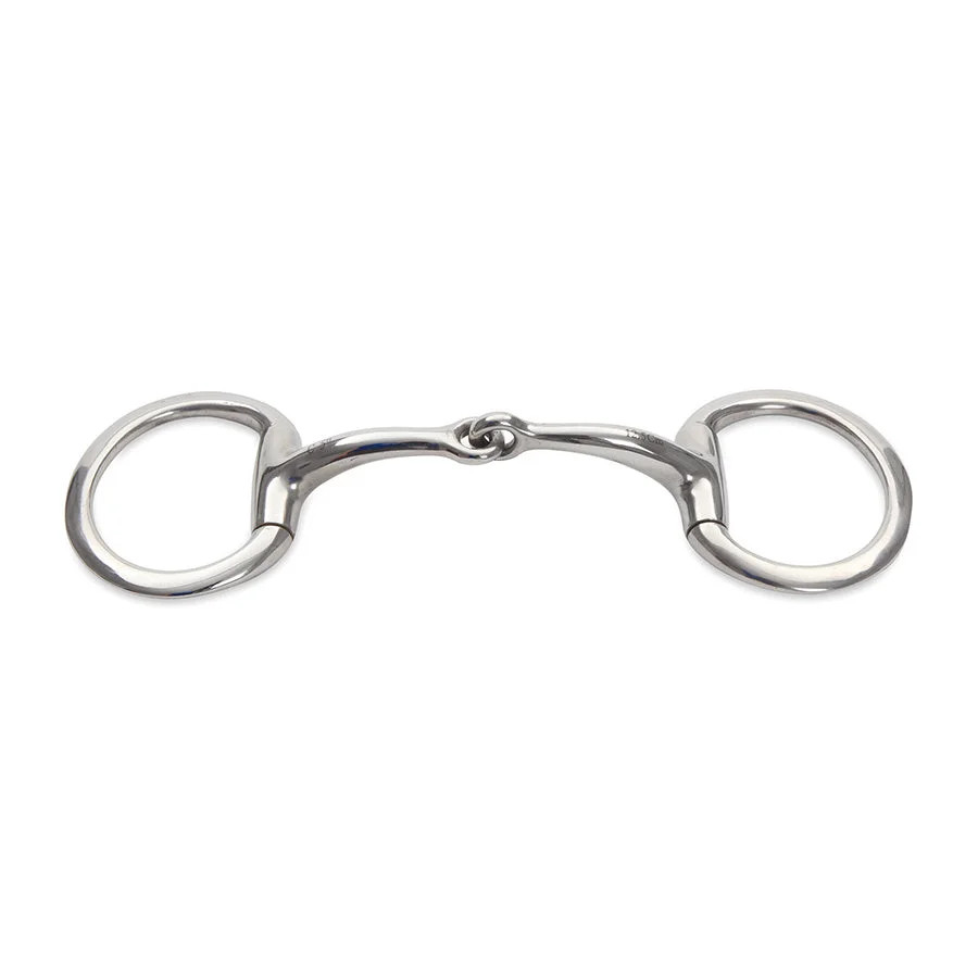 Shires Standard Curved Mouth Eggbutt Snaffle Bit - Stainless Steel - Multiple