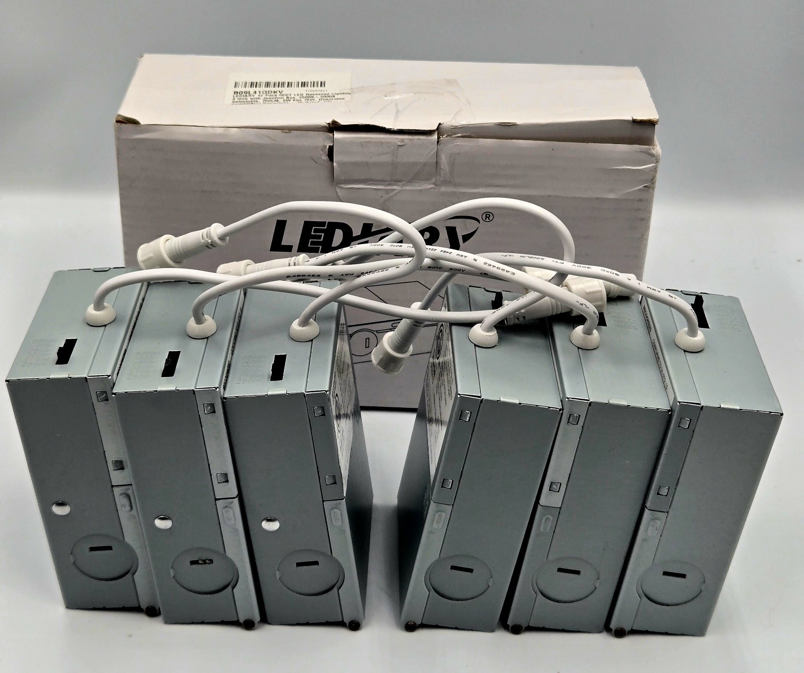 LEDIARY 4” Slim LED Recessed Light Junction Boxes ONLY – 6 Pack – IC Rated