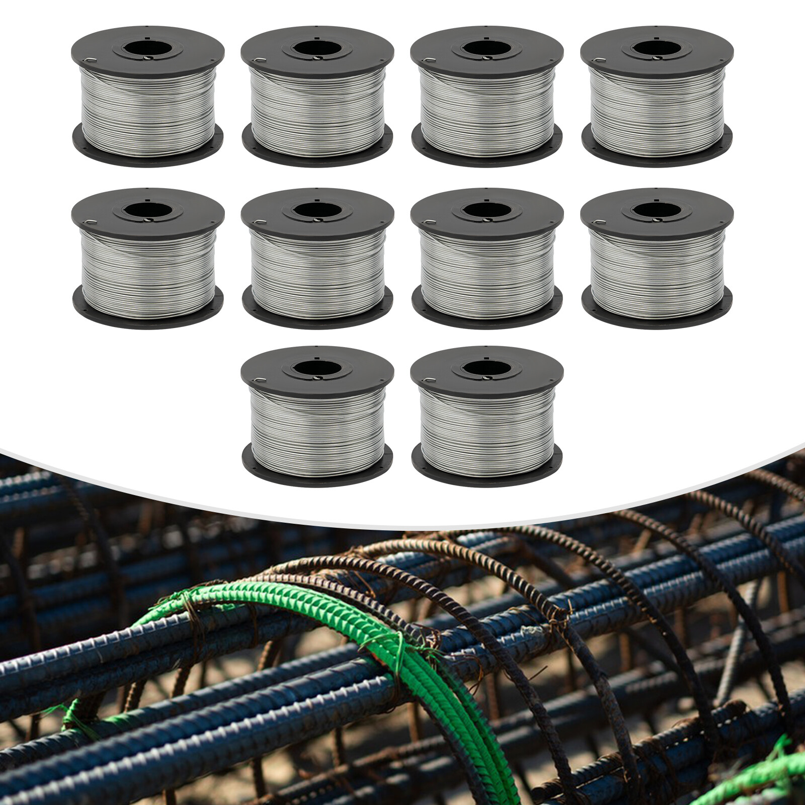 10 Rolls Iron Wires Universal Tie Wire For Rebar Bundling Machine 110m/360.89ft