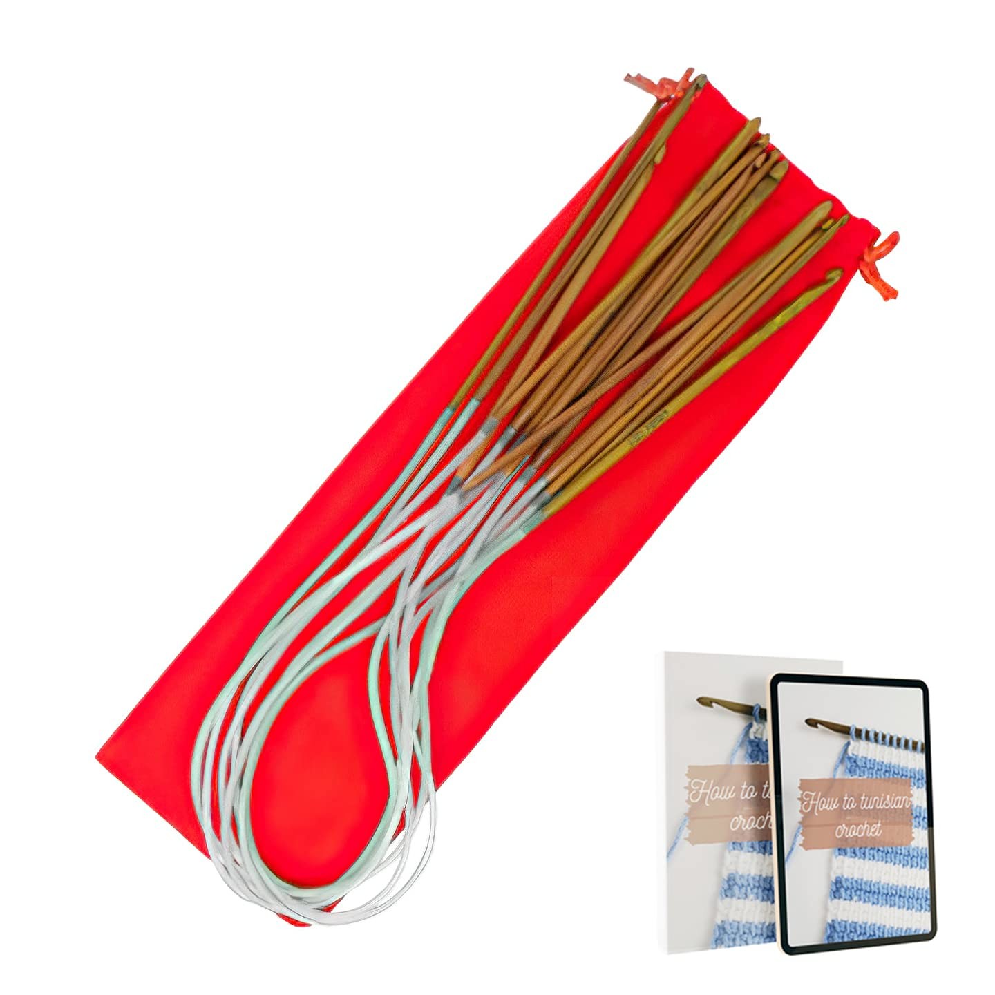 24-inch (60 cm) Circular Crochet Hooks Double Ended Tunisian Crochet Hooks Set