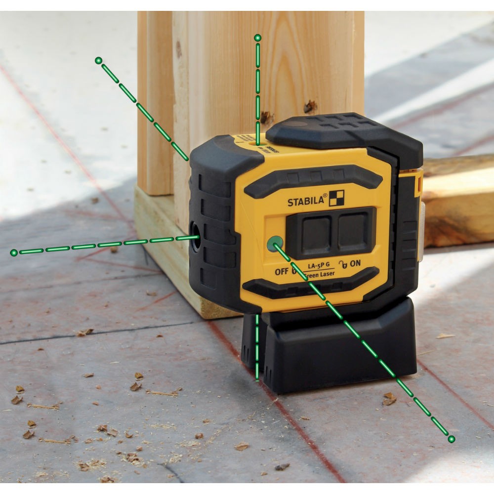 Stabila 03165 LA5PG 5-Dot Green Beam Laser Layout Tool Multi-Line Laser