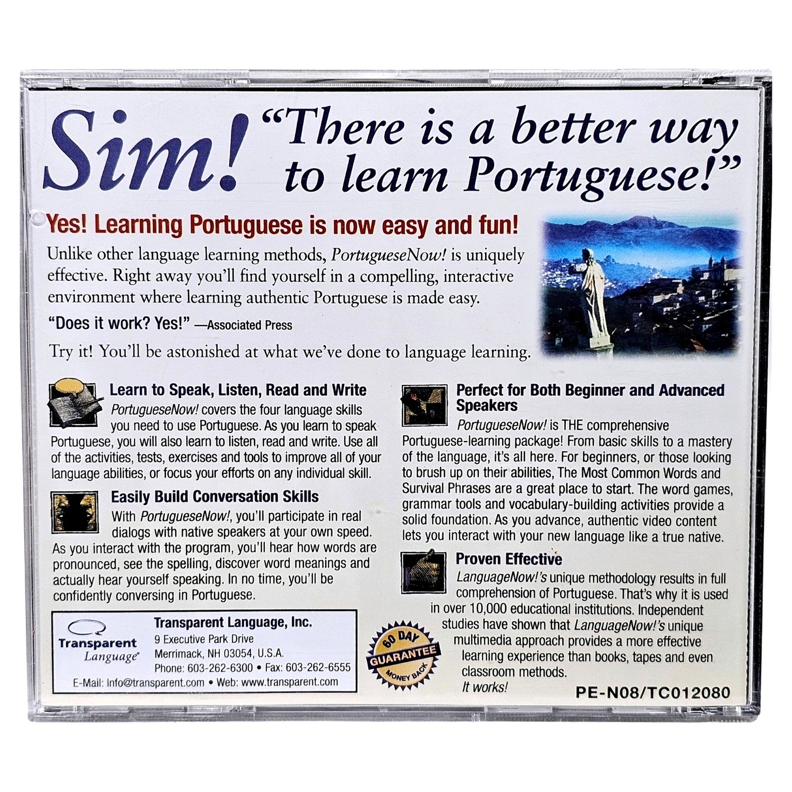 Transparent Language Learn Portuguese Now Version 8 PC Mac CD-ROM Software EUC