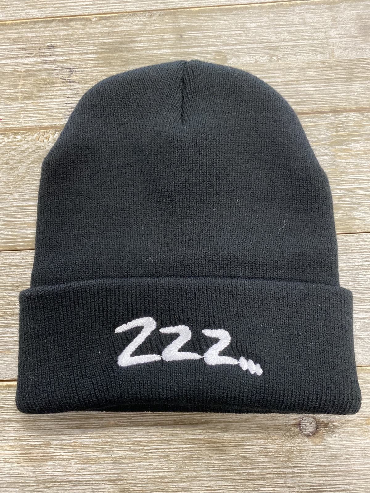 Unisex Knit Winter Hat Black “zzz” One Size