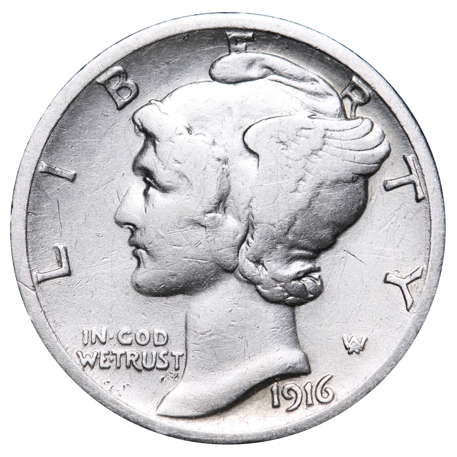 1916-S Mercury Dime Better Grade Nice Coin!