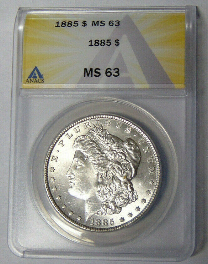 ANACS MS63 1885 Morgan Silver Dollar Philadelphia Mint #7240921
