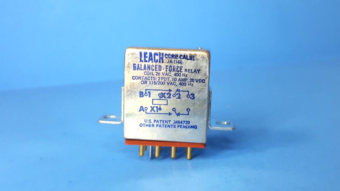(One piece) Relay, JA-D4E, LEACH, 10 AMP, 200VAC, 10AMP, 28VDC, 2PDT