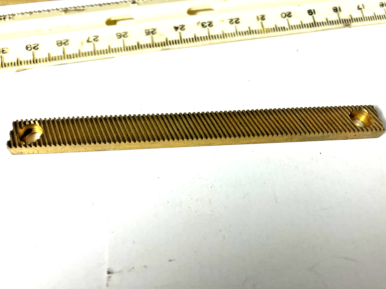 American Optical Microscope focus mount 4" long Brass rack, gear