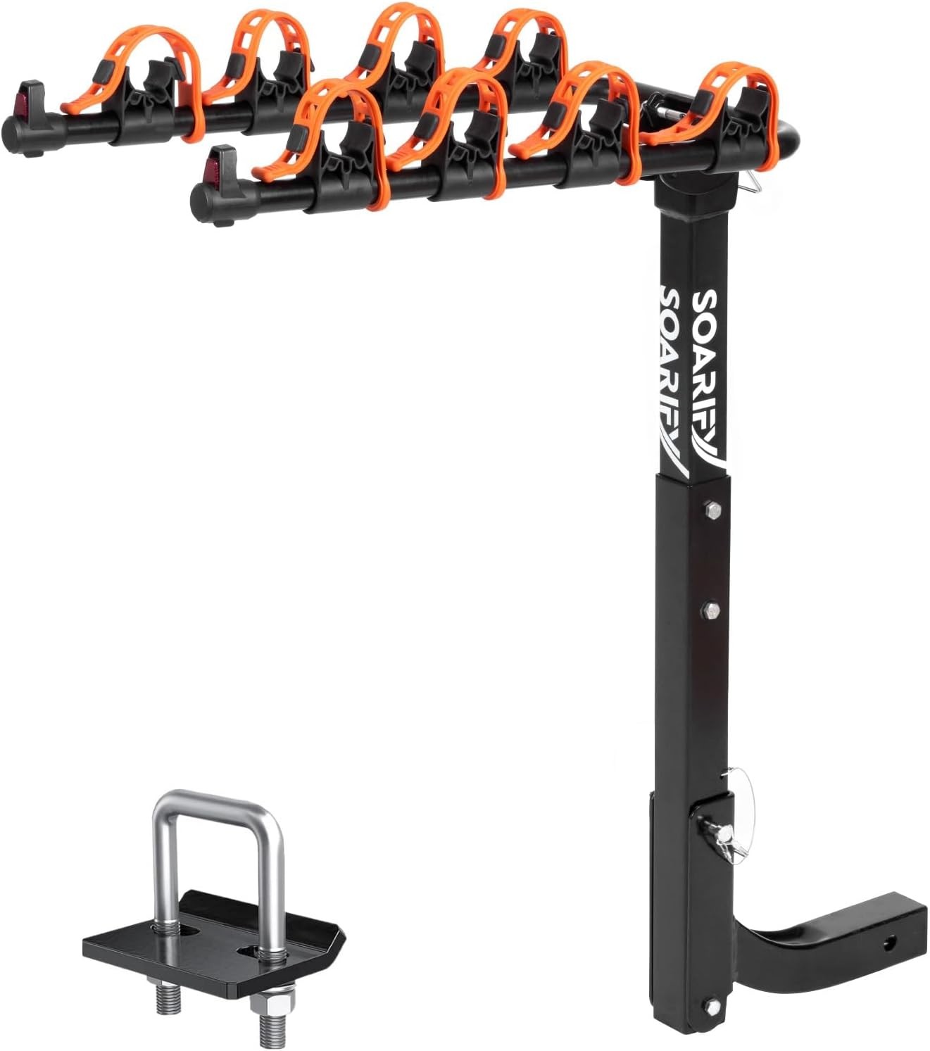 Bike Rack for Car, SUV, RV, Mount Hitch Back 4, Up to 143 Black, Orange