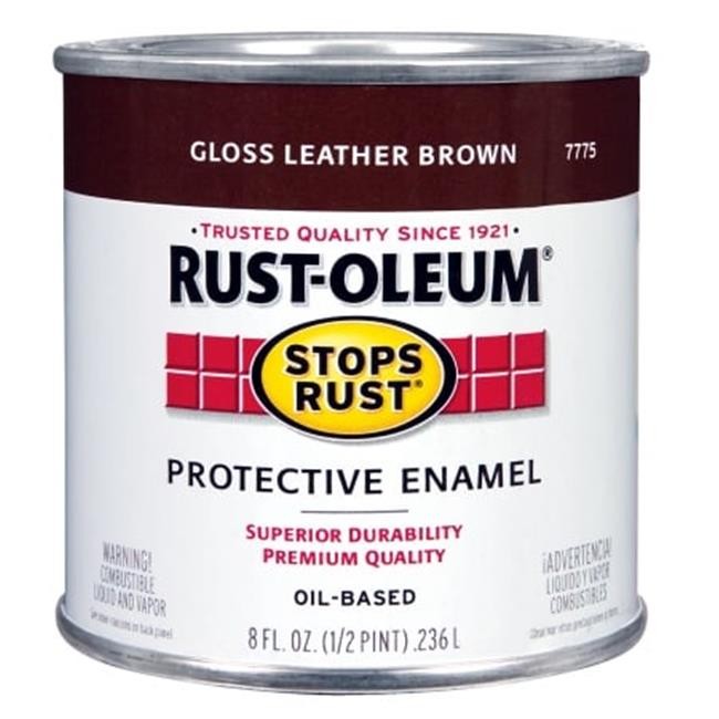 Rustoleum .50 Pint Leather Brown Protective Enamel Oil Base Paint 7775 730