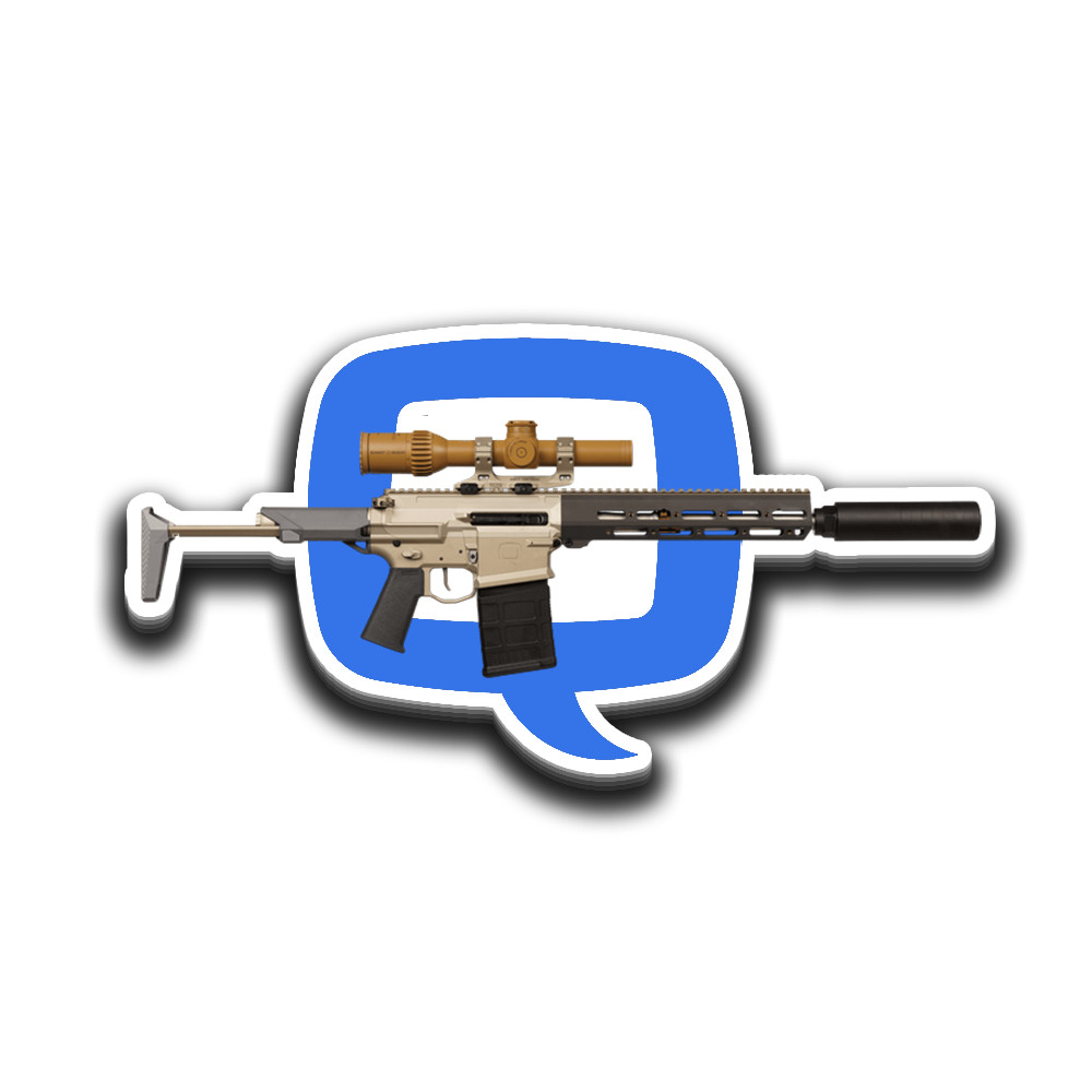 Q BoomBox Sticker 6 Inch Vinyl Decal Hunting Shooting Sports Gun Safe AR Scope