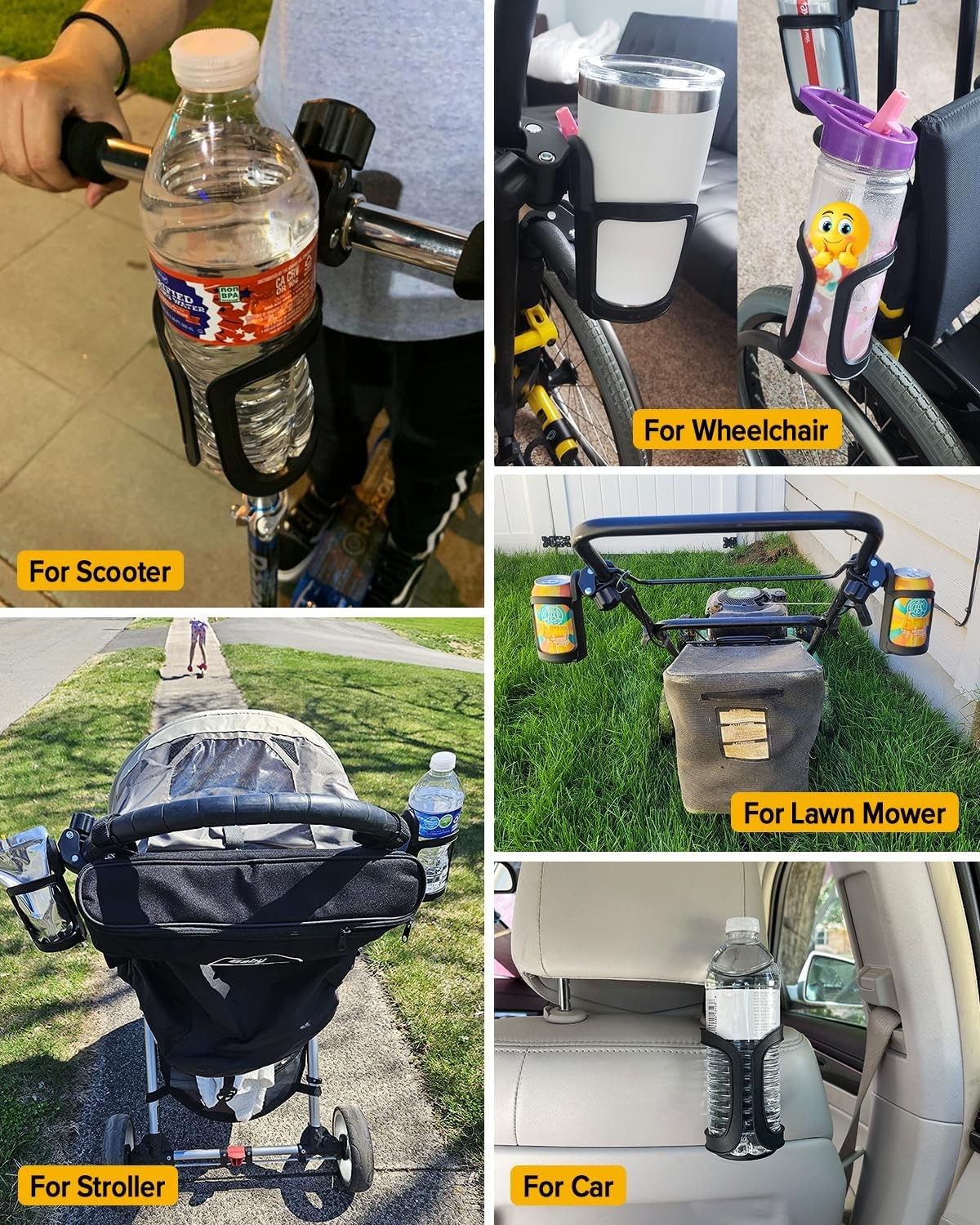 Universal Stroller Cup Holders Pack of 2 for Bikes Walkers