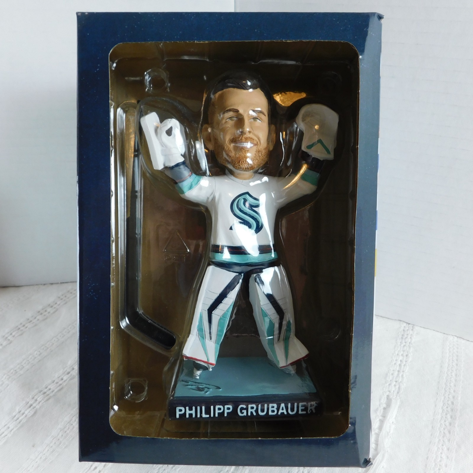 Seattle Kraken Bobblehead Philipp Grubauer #31, Goalie Stick 7" NHL Hockey NEW