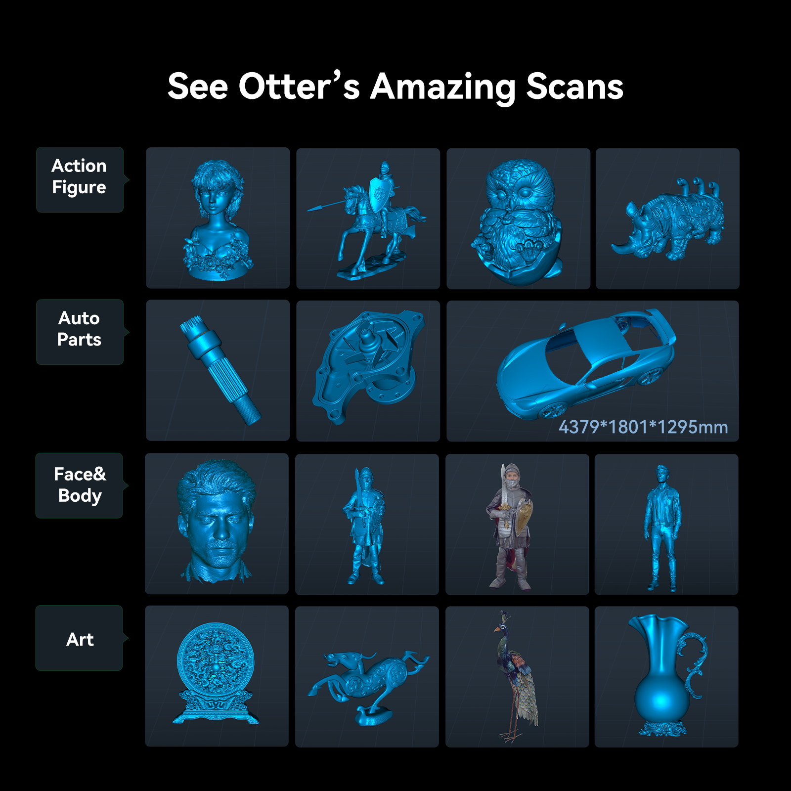 Creality 3D Scanner CR-Scan Otter 0.02mm Accuracy Scan for Black/Metal Objects