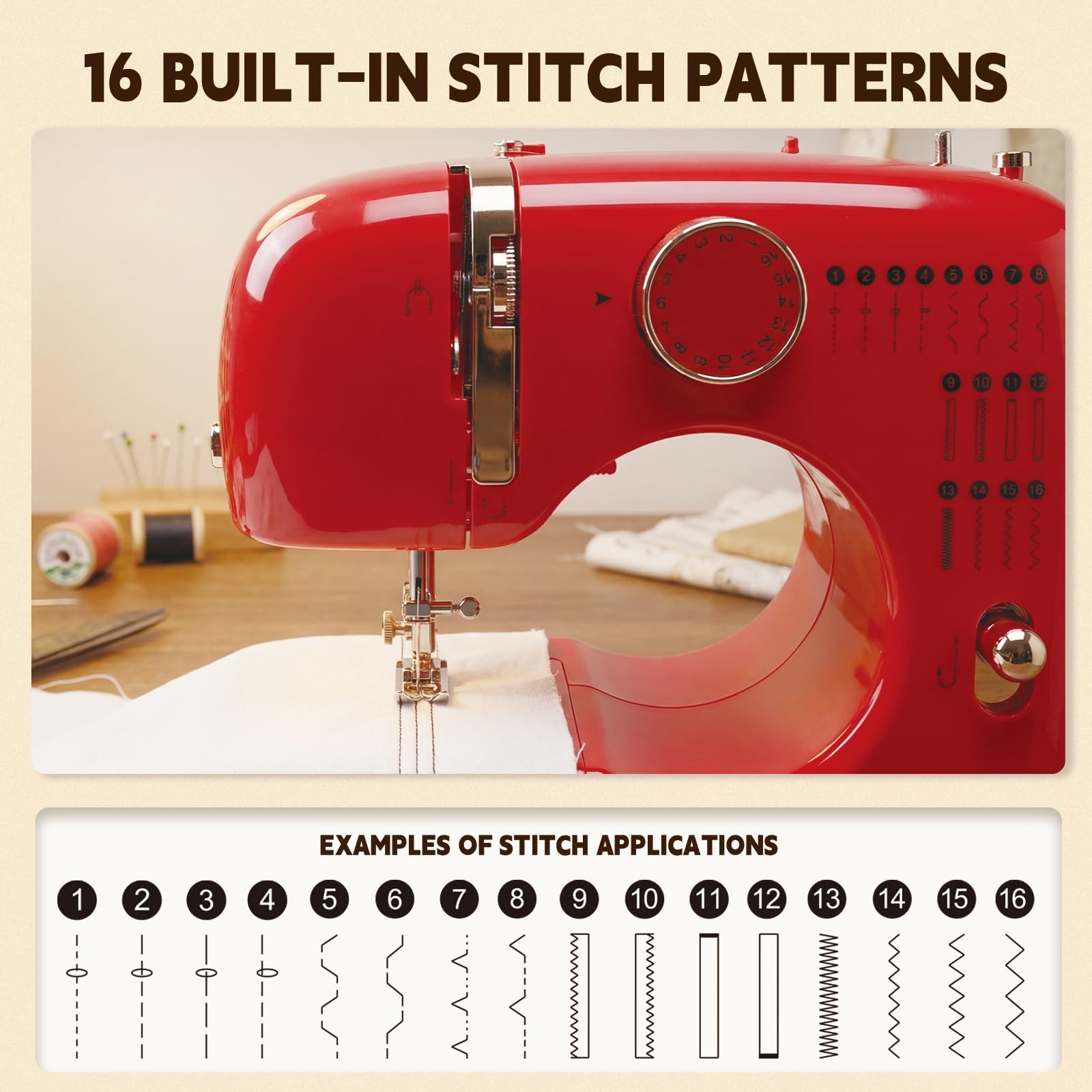 ** NEW Victool Mini Sewing Machine | 16 Built-In Stitches | Portable | Durable