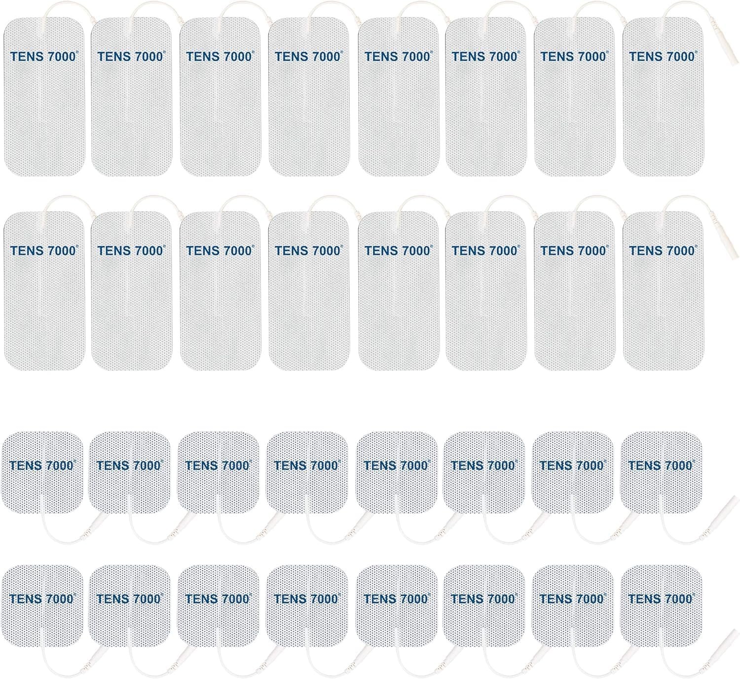 TENS 7000 TENS, 32 Pack, 16-2" X 2", 16-2" X 4" Unit Replacement Pads Electrode