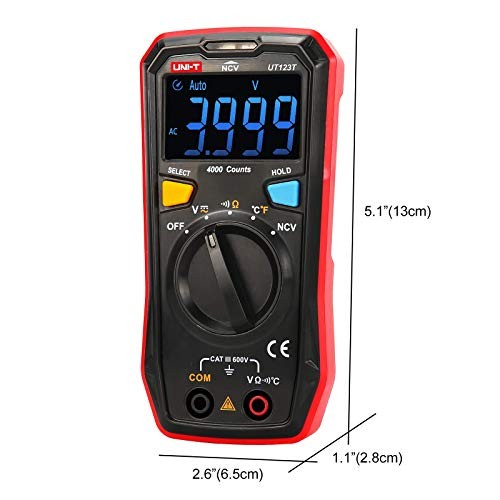 Residential Multimeter Kit Digital Voltmeter Ohm Meter 4000 Counts Auto UT123T