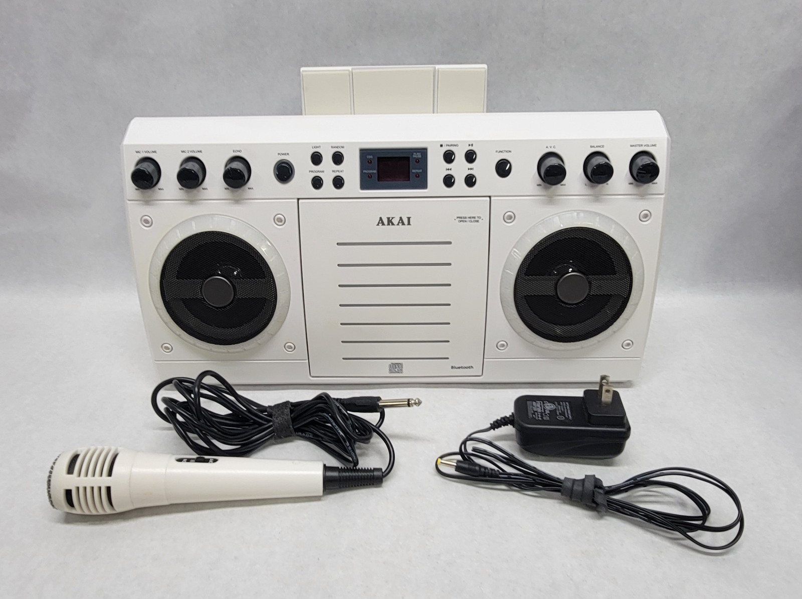 AKAI Bluetooth Karaoke System with Light Effects w/ Power Cord & Mic - KS303W-BT