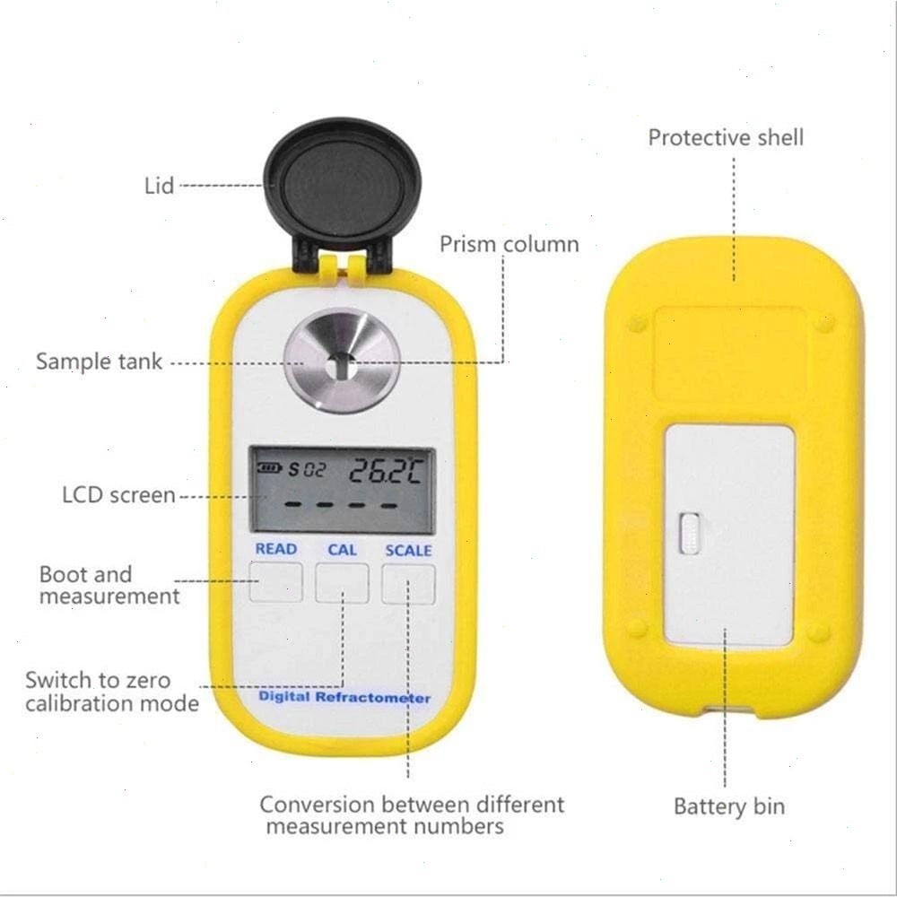 Digital Handheld Sugar Refractometer with Measuring Temperature Accuracy ±0.9℉